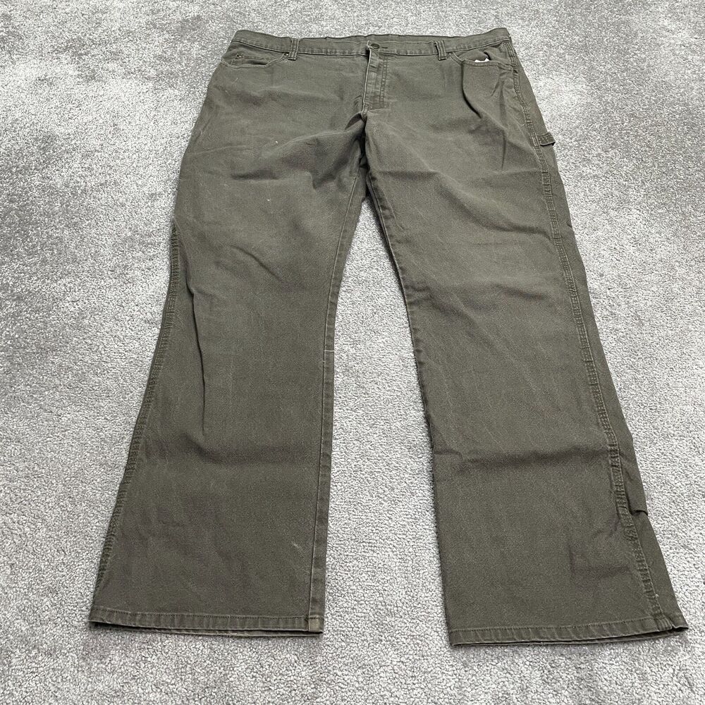 Dickies Carpenter Work Pants Mens 40x32 Green Straight Leg Tool Loop Outdoor